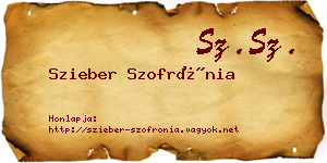 Szieber Szofrónia névjegykártya