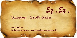 Szieber Szofrónia névjegykártya